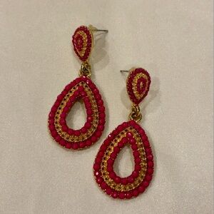 Pink and gold earrings